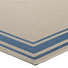 Modway Rim Solid Border 5x8 Indoor and Outdoor Area Rug R-1140C-58 Blue and Beige