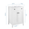 Modway Nantucket 24" Bathroom Vanity EEI-4250-WHI-WHI In White