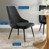 Modway Adorn Tufted Performance Velvet Dining Side Chair EEI-3907-BLK