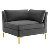 Modway Ardent Performance Velvet Sectional Sofa Corner Chair EEI-3985-GRY
