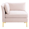 Modway Ardent Performance Velvet Sectional Sofa Corner Chair EEI-3985-PNK