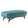 Modway Adept 47.5" Performance Velvet Bench In Sea Blue EEI-4242-SEA