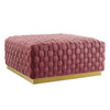 Modway Florence Square Performance Velvet Ottoman In Dusty Rose EEI-4284-DUS