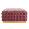 Modway Florence Square Performance Velvet Ottoman In Dusty Rose EEI-4284-DUS