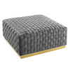 Modway Florence Square Performance Velvet Ottoman In Gray EEI-4284-GRY