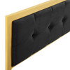 Modway Teagan Tufted Full Performance Velvet Headboard MOD-6175-GLD-BLK In Gold & Black