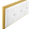 Modway Teagan Tufted Queen Performance Velvet Headboard MOD-6177-GLD-WHI In Gold &^ White