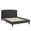 Modway Penelope Tufted Wingback Queen Performance Velvet Platform Bed MOD-6180-CHA In Charcoal Gray