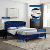 Modway Penelope Tufted Wingback Queen Performance Velvet Platform Bed MOD-6180-NAV In Navy