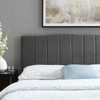 Modway Camilla Channel Tufted Twin Performance Velvet Headboard MOD-6181-CHA In Charcoal Gray