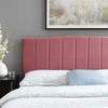 Modway Camilla Channel Tufted Twin Performance Velvet Headboard MOD-6181-DUS In Dusty Rose