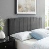 Modway Camilla Channel Tufted Full/Queen Performance Velvet Headboard MOD-6182-CHA In Charcoal Gray