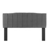 Modway Camilla Channel Tufted King/California King Performance Velvet Headboard MOD-6183-CHA In Charcoal Gray