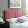 Modway Camilla Channel Tufted King/California King Performance Velvet Headboard MOD-6183-DUS In Dusty Rose