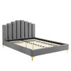 Modway Olivia Queen Performance Velvet Platform Bed in Gray MOD-6280-GRY