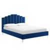 Modway Olivia Queen Performance Velvet Platform Bed in Navy MOD-6280-NAV