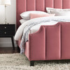 Modway Lucille Queen Performance Velvet Platform Bed in Dusty Rose MOD-6281-DUS