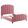 Modway Lucille Queen Performance Velvet Platform Bed in Dusty Rose MOD-6281-DUS