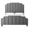 Modway Lucille Queen Performance Velvet Platform Bed in Gray MOD-6281-GRY