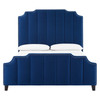 Modway Lucille Queen Performance Velvet Platform Bed in Navy MOD-6281-NAV