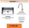 Daweier ESR288572-C Kitchen Sink Set Includes Sink,Faucet In Chrome with Bottom Grid