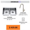 Daweier ESR300182-ORB Kitchen Sink Set Includes Sink,Faucet In Oil Rub Bronze with Bottom Grid