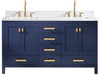 Design Element Valentino 60" Double Sink Vanity in Blue V01-60-BLU