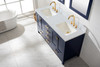 Design Element Valentino 60" Double Sink Vanity in Blue V01-60-BLU