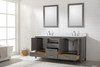 Design Element Valentino 72" Double Sink Vanity in Gray V01-72-GY