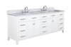 Design Element Valentino 84" Double Sink Vanity in White V01-84-WT