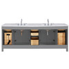 Design Element Valentino 84" Double Sink Vanity in Gray V01-84-GY