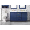 Legion Furniture 60" Blue Finish Double Sink Vanity Cabinet WLF2160D-B