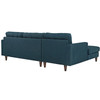 Modway Empress Left-Facing Upholstered Fabric Sectional Sofa in Azure-EEI-1666-AZU