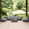 Modway Sojourn 7 Piece Outdoor Patio Sunbrella® Sectional Set in Canvas Gray-EEI-1883-CHC-GRY-SET