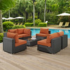Modway Sojourn 7 Piece Outdoor Patio Sunbrella® Sectional Set in Canvas Tuscany - EEI-1883-CHC-TUS-SET