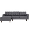 Modway Empress Left-Facing Upholstered Fabric Sectional Sofa in GRAY -EEI-1666-DOR