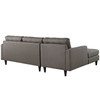 Modway Empress Left-Facing Upholstered Fabric Sectional Sofa in GRANITE -EEI-1666-GRA
