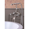 ANZZI Tugela 3-Handle Claw Foot Tub Faucet with Hand Shower in Brushed Nickel