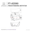ANZZI Talyah Series 5.92 ft. Freestanding Bathtub in White