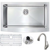 ANZZI Elysian Farmhouse 32 in. Kitchen Sink with Accent Faucet in Brushed Nickel