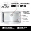 ANZZI Elysian Farmhouse 32 in. Kitchen Sink with Accent Faucet in Brushed Nickel