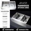 ANZZI Elysian Farmhouse 36 in. Double Bowl Kitchen Sink with Soave Faucet in Oil Rubbed Bronze