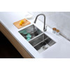 ANZZI Vanguard Undermount Stainless Steel 32 in. 0-Hole 50/50 Double Bowl Kitchen Sink in Brushed Satin