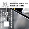 ANZZI Vanguard Undermount Stainless Steel 32 in. 0-Hole 50/50 Double Bowl Kitchen Sink in Brushed Satin