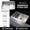 ANZZI Elysian Farmhouse 36 in. Kitchen Sink with Accent Faucet in Polished Chrome