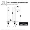 ANZZI Quartet Single Hole Single-Handle Bathroom Faucet in Brushed Nickel