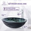 ANZZI Bravo Series Deco-Glass Vessel Sink in Lustrous Black