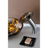 ANZZI Timbre Series Deco-Glass Vessel Sink in Kindled Amber with Matching Chrome Waterfall Faucet