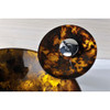 ANZZI Timbre Series Deco-Glass Vessel Sink in Kindled Amber with Matching Chrome Waterfall Faucet