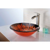 ANZZI Forte Series Deco-Glass Vessel Sink in Lustrous Red and Black